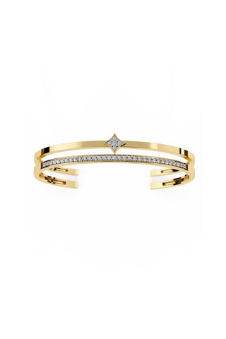 Yellow Gold Plated Double Layered Moissanite Bracelet