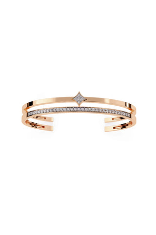 Rose Gold Plated Double Layered Moissanite Bracelet