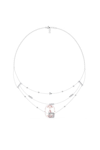 Multilayer silver chain necklace