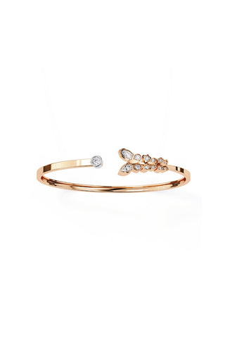 Rose Gold Open Cut Three Butterfly Bracelet