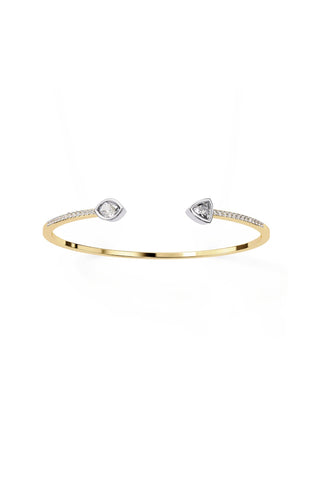 Yellow Gold Round Shape Solitaire Cut Silver Bracelet