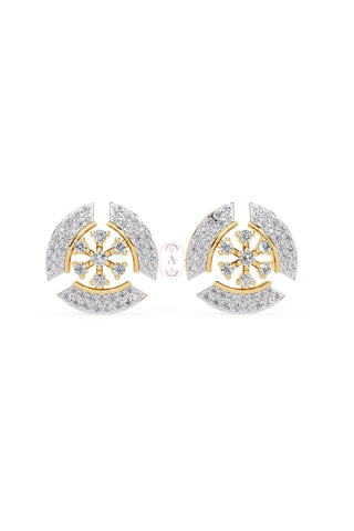 Silver Floral Moissanite Earrings