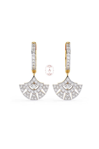 Silver foliate moissanite earrings