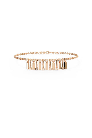 Rose Gold Silver hanging  bracelet