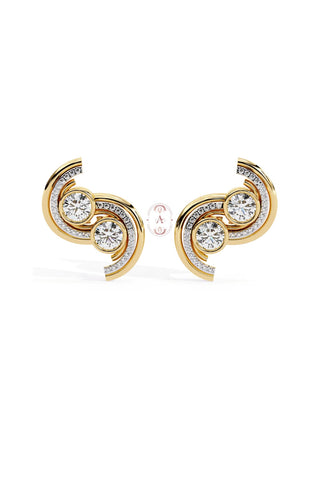 STUDDED SPLIT CIRCLE EARRINGS